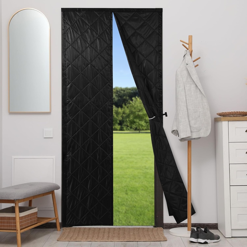 HOMBYS Magnetic Sound Proof Curtains for Doorway, Thicken Soundproof Door Blanket, Temporary Door Draft Stopper, Windproof and Blockout Divider for Doorway, Cold Thermal Insulating