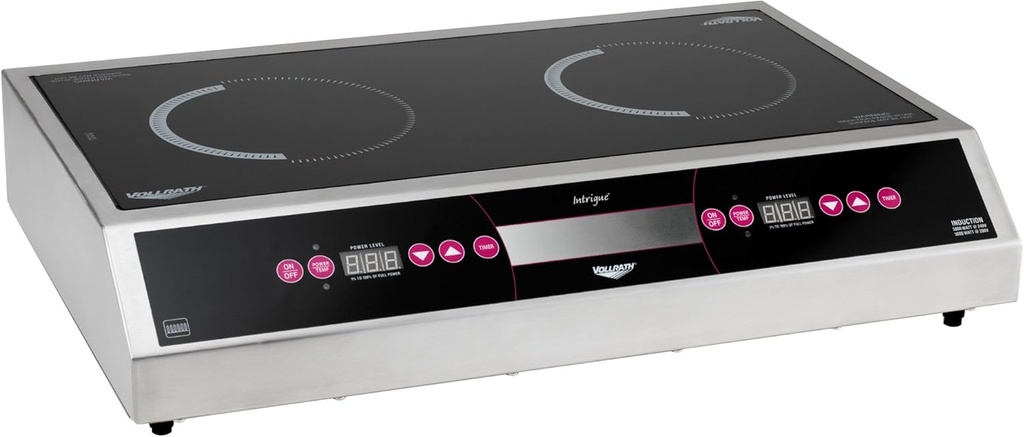 Vollrath 69523 Professional Series Dual Hob Side by Side Countertop Induction Cooker Range -208/240V
