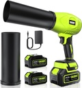 Leaf Blower Cordless with Battery and Charger, 800,000 RPM, Extended Nozzle, Lightweight Handheld Design,Blower for Patio Cleaning,car Blowing Water, Blowing Leaves and Dust（Bright Green）