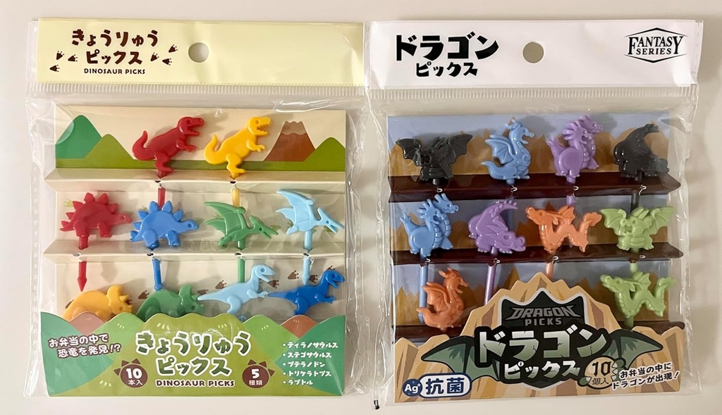 Lunch Picks Dragon Dinosaur Bento Box Pack of 10