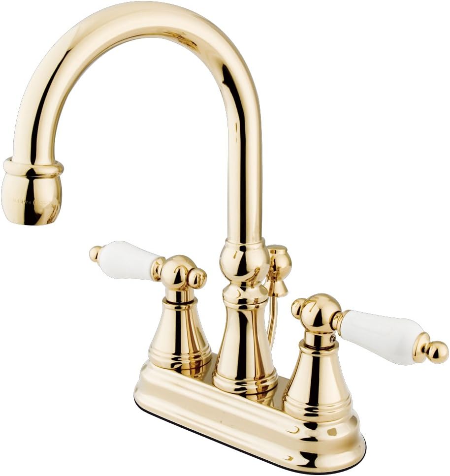 Elements of Design Nuvo ES2612PL Elements of Design Madison 2-Handle 4" Center Set Lavatory Faucet with Brass Pop-Up, 4-7/8", Polished Brass