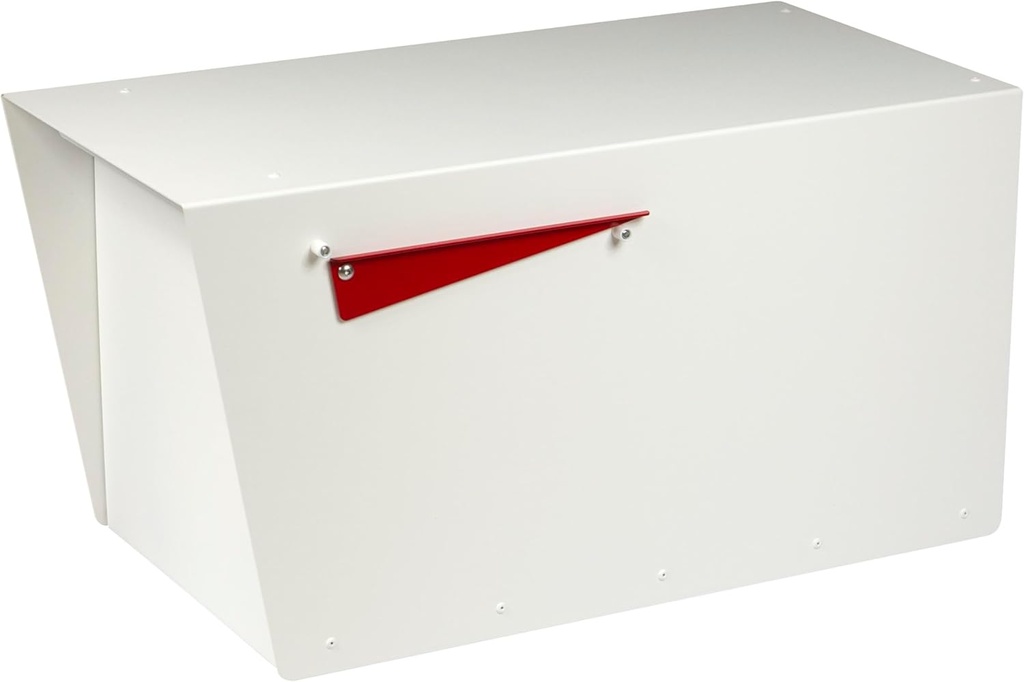 Rusty Design Contemporary Post-Mounted Mailbox with Personalized Address Numbers, White Colour Large Size #HC111 (Without Address Numbers)