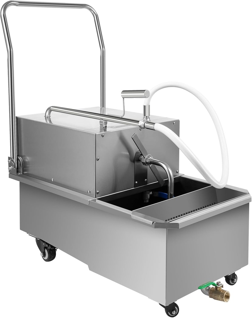 Mobile Fryer Filter, 550W Commercial Deep Fryer Filter, 20um Frying Oil Filtering System, for Restaurant, Food Stalls, Flow Rate 8.45Gallons/Min