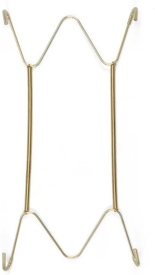 Gold Plate Dish Hanger Dismountable Wall Display Securing Clip W Type Dish Spring Holder Invisible Hook Home Decor，Storage and Organization，Vertical Plate Holders (7 Inch)