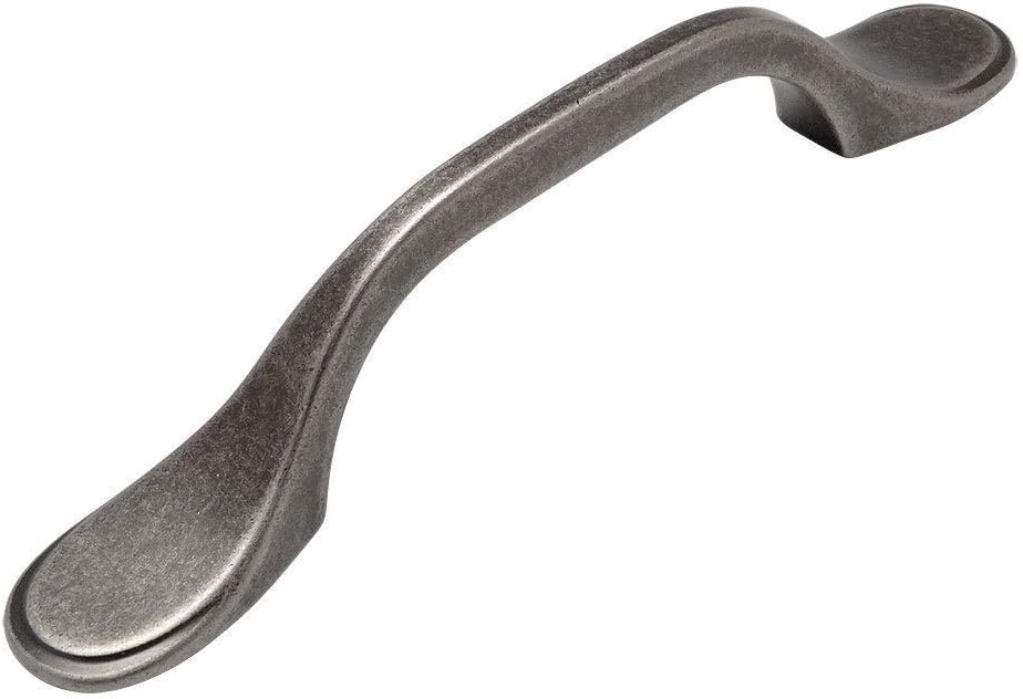 25 Pack - Cosmas 9533WN Weathered Nickel Cabinet Hardware Footed Handle Pull - 3" Inch (76mm) Hole Centers
