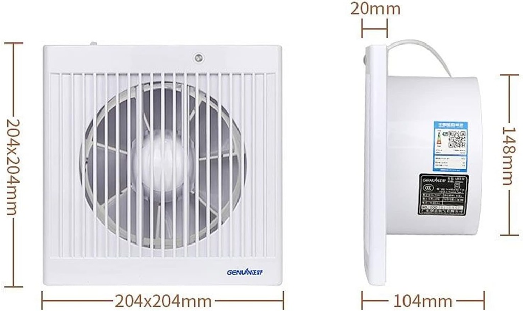 Bathroom Exhaust Fan, Bathroom Fan, 6 Inch Silent Exhaust Fan Bathroom Kitchen Strong Ventilation Fan