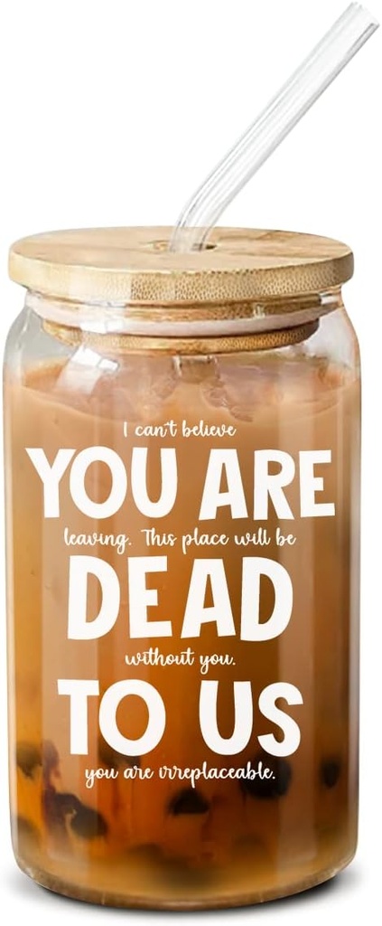 NewEleven Coworker Leaving Gifts - Gifts For Coworker Farewell, Going Away, Goodbye, New Job - Good Luck Presents For Friends, Boss, Women, Work Bestie – 16 Oz Coffee Glass