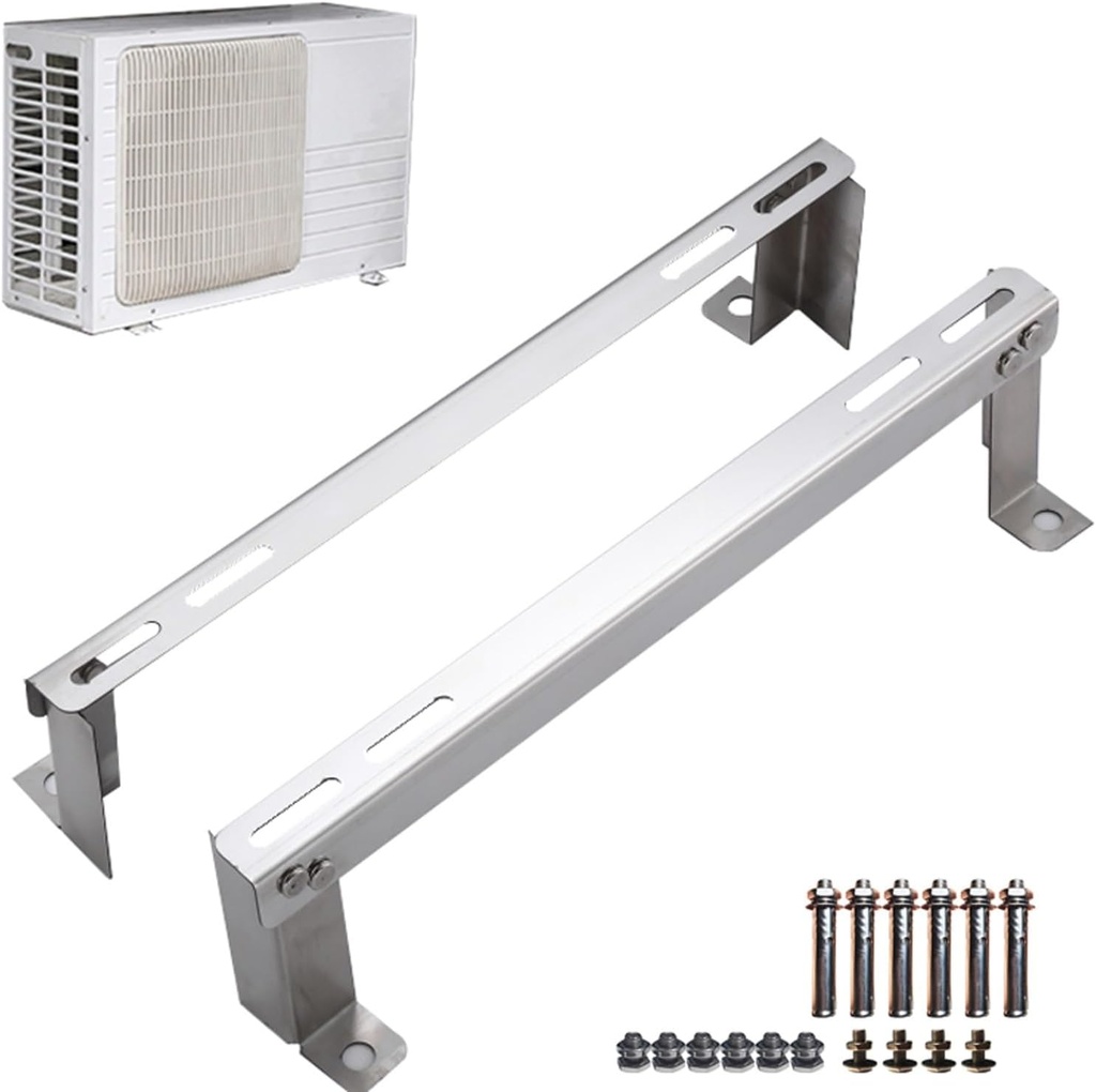 Pair Pack Stainless Steel Air Conditioner Bracket, Floor-Standing Mini Split Brackets for Outside, Suitable for Split Air Conditioners, Space-Saving(45x10cm/18x4in)