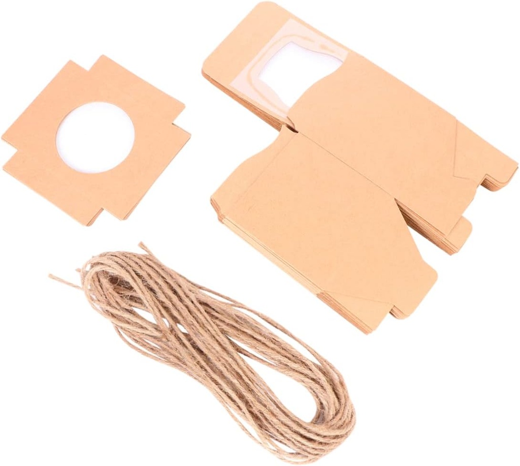 Amosfun 10Pcs Food Grade Kraft Cupcake Boxes for Baking for Cupcakes Cakes and Desserts Easy Assembly for Parties and Events