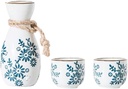 5 Piece Japanese Sake Set Hand Painted Porcelain Pottery Traditional Ceramic Crafts Wine Cups Sake Pot Ideal for Japanese Sake Orchid 5PCS(3pcs,Orchid)