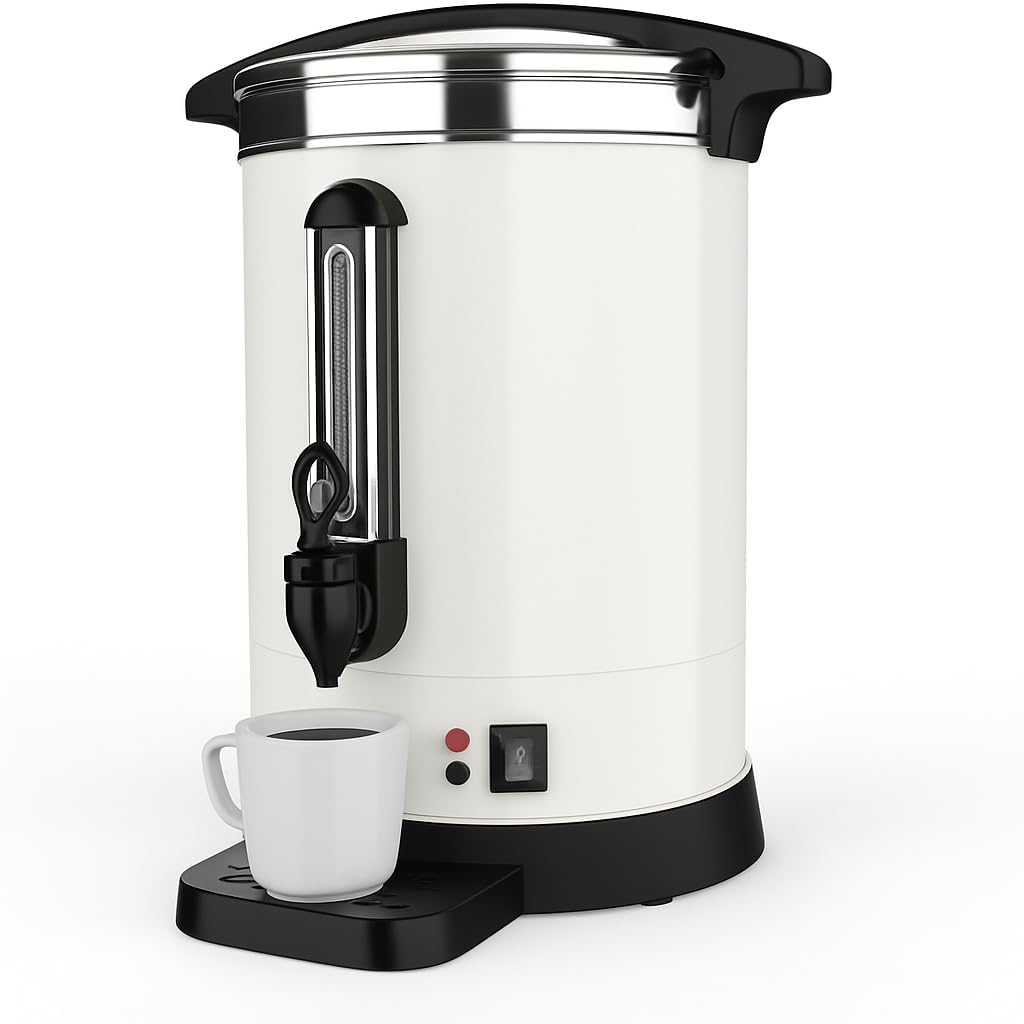 12L/80 Cups Commercial Coffee Maker Machine Urn, Large Percolator Coffee Pot Dispenser with Double-Wall, for Buffet Catering Wedding Gathering, Stainless Steel Hot Water Urn