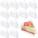 100pcs Cake Slice Containers with Lids, Clear Plastic Triangle Dessert Cake Box Cheesecake Boxes Desserts Cake Carriers Single Slice Container Bakery Take Out Packaging
