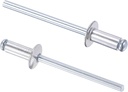 uxcell Blind Rivets, Aluminum Pull Rivets Core Decoration Rivets 4mm Diameter 10mm Grip Length Silver Tone, 60pcs