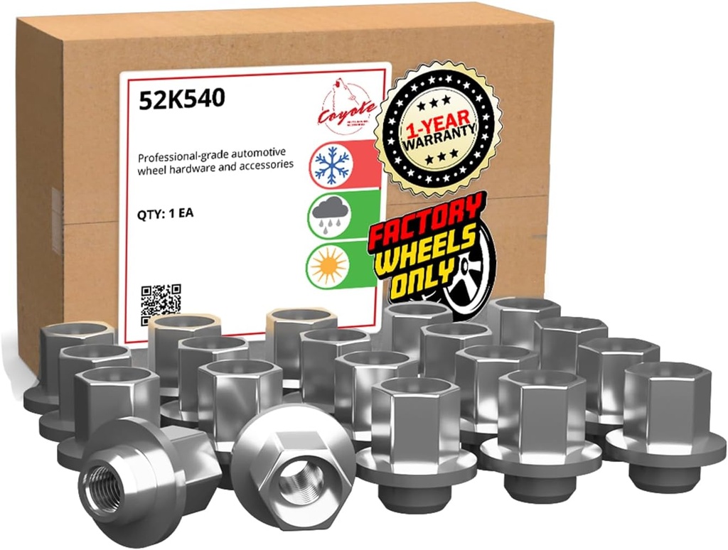 Wheel Accessories Parts 20 Pcs 7/16"-20 Thread OEM Style Lug Nuts 1.21" Long Chrome 3/4" 19mm Hex Fits Chevrolet Camaro Corvette｜ Pontiac Firebird 371674 ｜ 611-248