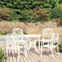 5 Piece Bistro Set,Patio Table and Chairs Set,Balcony Furniture,Outdoor Dining Set,Patio Conversation Sets,Lawn Furniture,for Different Scenes like Backyard, Garden, Patio, Cast Aluminum White
