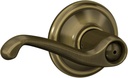 Schlage F40 V FLA 609 Flair Door Lever, Bed & Bath Privacy Lock, Antique Brass