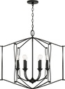 Capital Lighting 541661BI Bentley Transitional Airy Design Candle Foyer Light Fixture, 6-Light 360 Total Watts, 26" H x 28" W, Black Iron