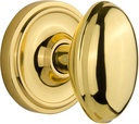Nostalgic Warehouse Classic Rosette with Homestead Door Knob, Single Dummy, Polished Brass
