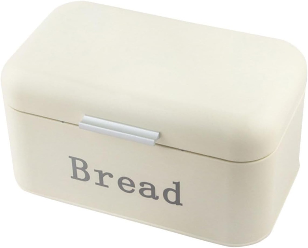 Hemoton Metal Bread Box Canister Sturdy Storage Container for Kitchen Countertop Airtight Bread Holder Vintage Design for Home Bakery Shop