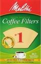 Melitta #1 Cone Coffee Filters, Natural Brown, 40 Count