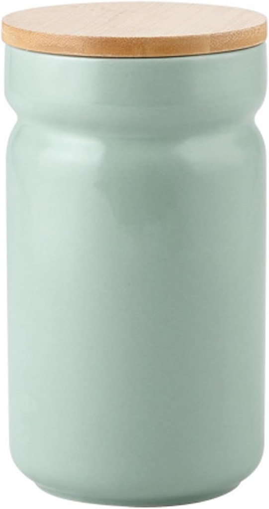 MagiDeal Coffee Canister Cookie Jar Multipurpose Tea Storage Coffee Bean Storage Container Porcelain Canister for Snacks Cereal Spice, green 1100ml