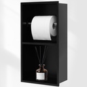 Multifunctional Recessed Toilet Paper Holder - Concealed Storage for Bath/Tub Area, Holds Standard & Jumbo Rolls, Wet Wipes, Aromatherapy - Quick Snap Installation, Elegant Stainless Steel