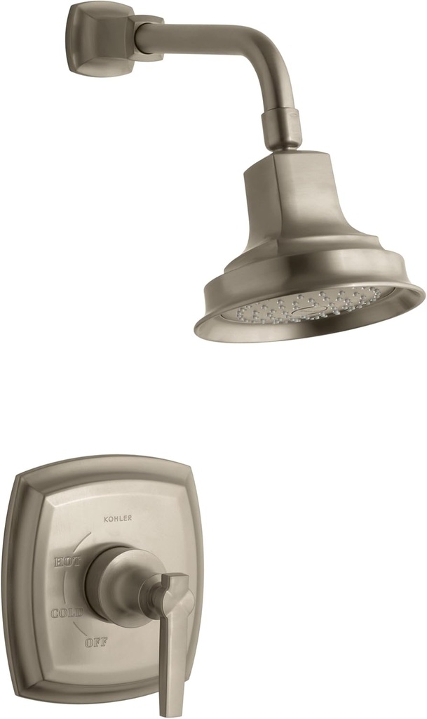 Kohler TS16234-4-BV Margaux(R) Rite-Temp(R) shower valve trim with lever handle and 2.5 gpm showerhead, Vibrant Brushed Bronze