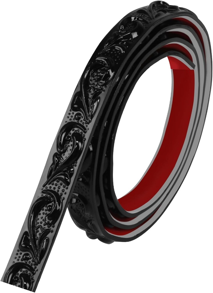 Duzzy Molding Trim Wall Trim, 16.4 Feet Self-Adhesive Flexible DIY Peel and Stick Crown Molding Ceiling Molding Suitable for Mirror Edge, TV Background Wall, Home Wall Decor (Black)