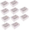 10-Pack Macaron Cake Box with White .5x11.5x5cm for Cookies and Desserts Window Display for Party Packaging