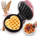 Mini Waffle Maker(Heart),Small Waffle Maker Keto,Mini Wafflera Iron for Kids Family and Individuals,4'' Non Stick Cooking Plates with Fast & Even Heating(Pink)