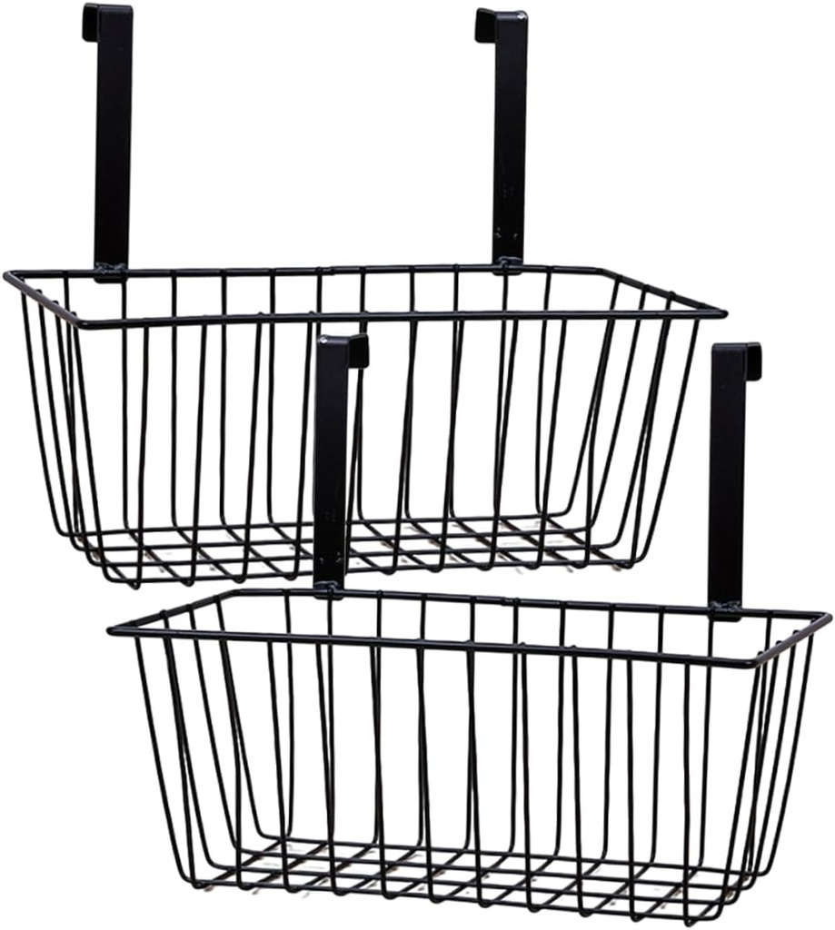 Luxshiny 2pcs Hanging Wire Baskets for Organizing Shower Basket Kitchen Seasoning Rack Iron for Bathroom Storage