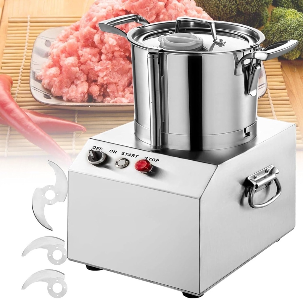 Electric Meat Vegetable Nut Cutter 4L, 370W Stainless Steel Commercial Meat for Fruits, Cereals, Ginger and Garlic