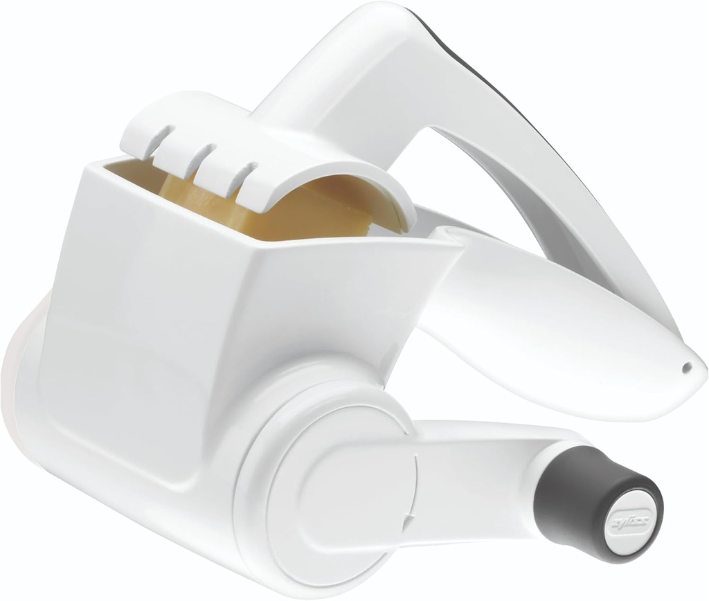 Zyliss Classic Rotary Cheese Grater - NSF Restaurant Certified Handheld Grater - Can be used for Hard Cheese, Chocolate & More - With Comfortable Handle & Easy-to-Clean Drum - White