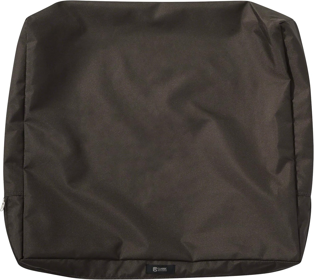 Classic Accessories Ravenna Water-Resistant 23 x 20 x 4 Inch Outdoor Back Cushion Slip Cover, Patio Furniture Cushion Cover, Espresso, Patio Furniture Cushion Covers