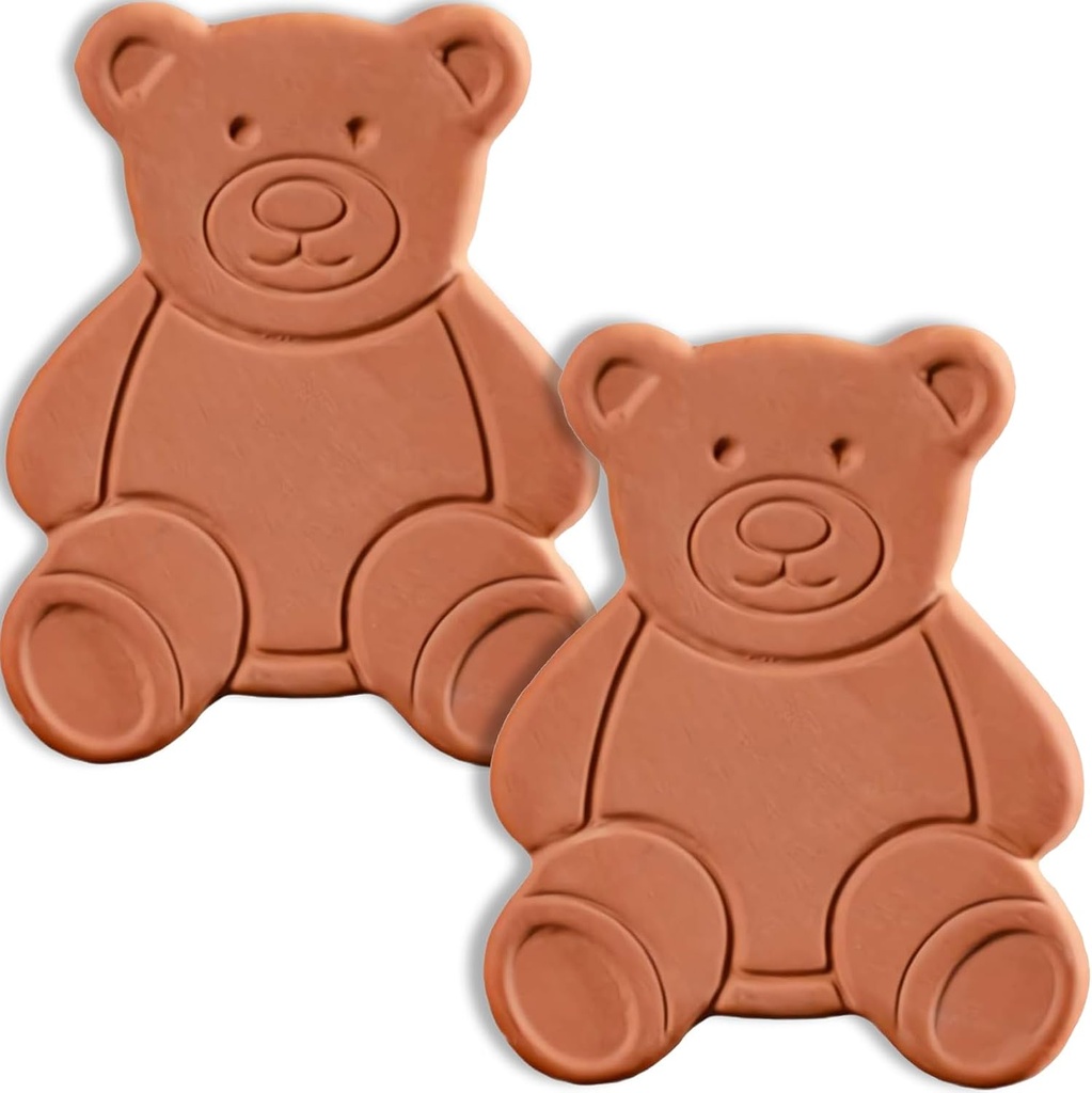 2PCS Terracotta Brown Sugar Keeper Bear Brown Sugar Saver and Softener Disc to Maintain Food Moisture in Storage Container
