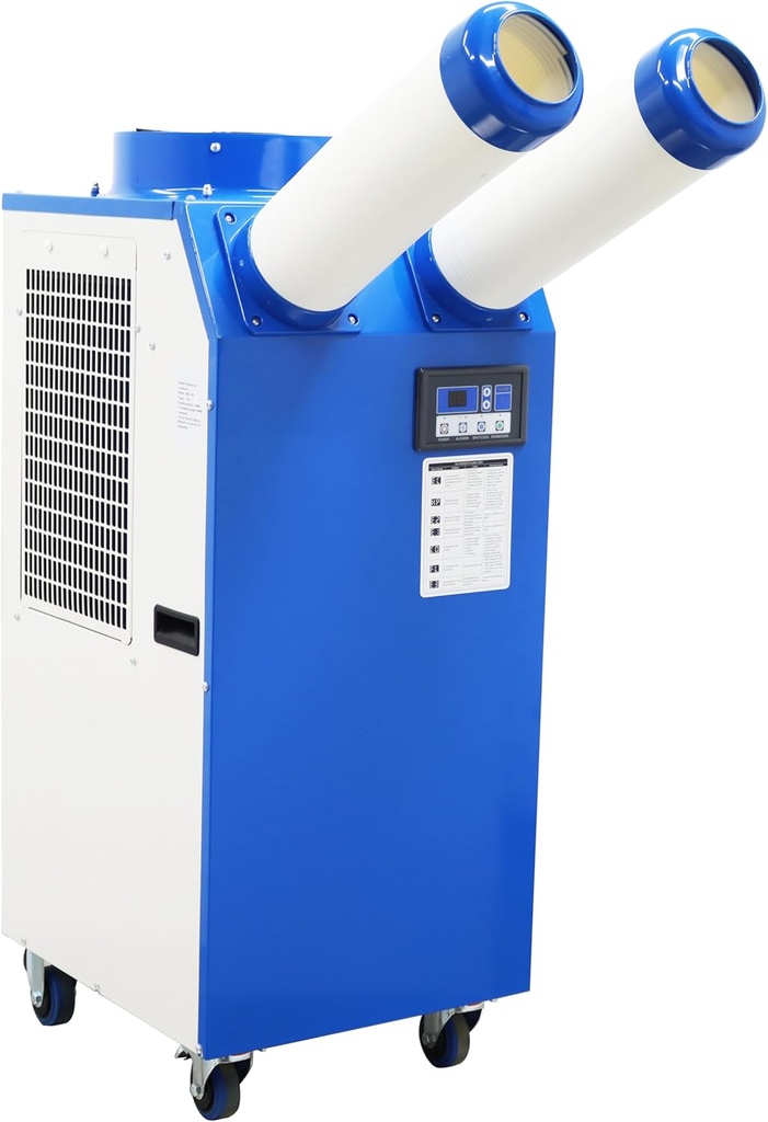 Industrial Air Conditioner Portable Industrial Cooling Unit 12,000 BTU/h Dual-Duct AC 14L Tank for Hospitals Workshops Events 110V 1400W