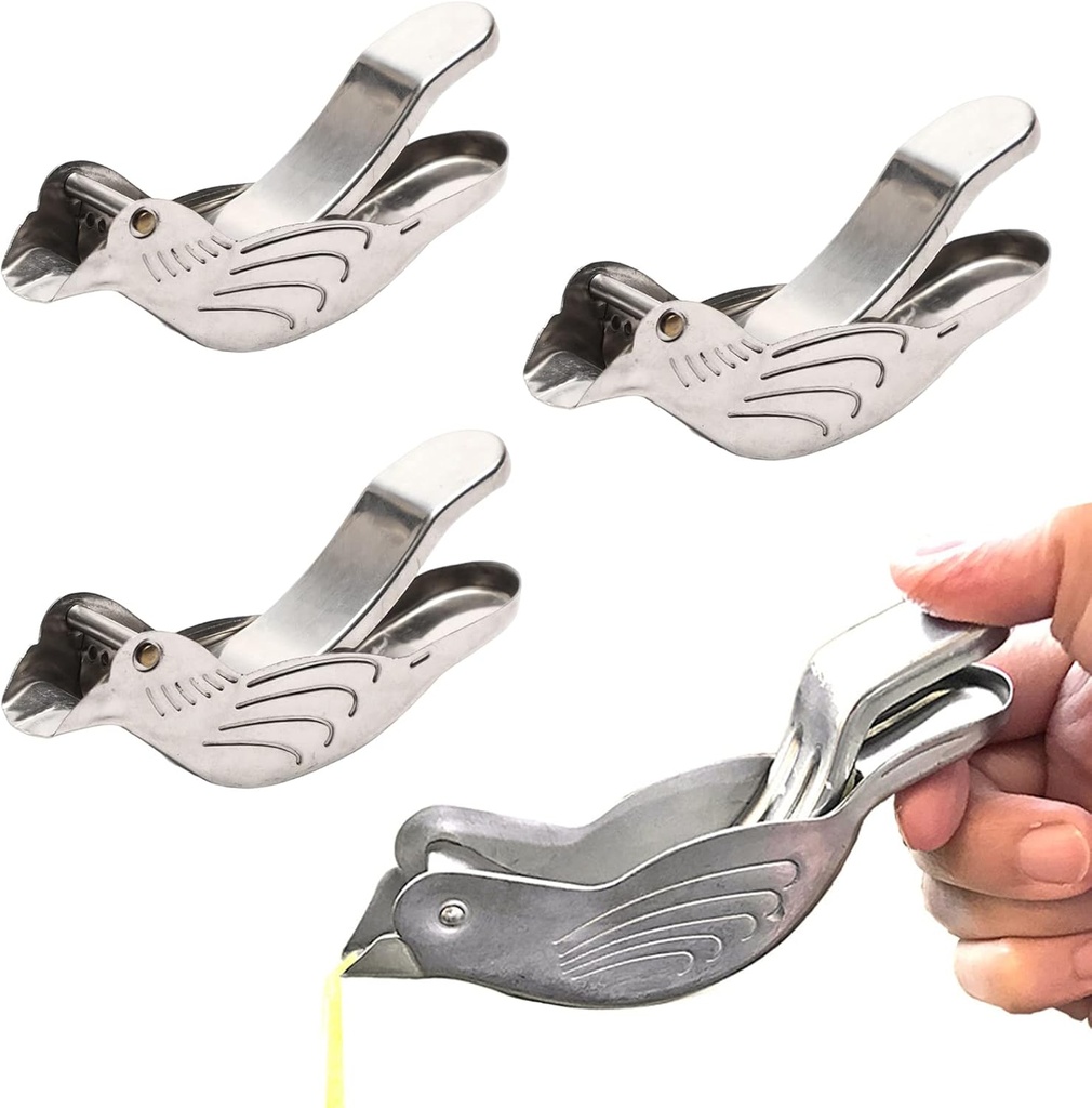 MANMAOHE 4 PCS Stainless Steel Lemon Juicer Squeezer Manual Lemon Slice Juicer Bird Shaped Lemon Squeezer Portable Hand Press Fruit Juicer for Orange Lemon Lime