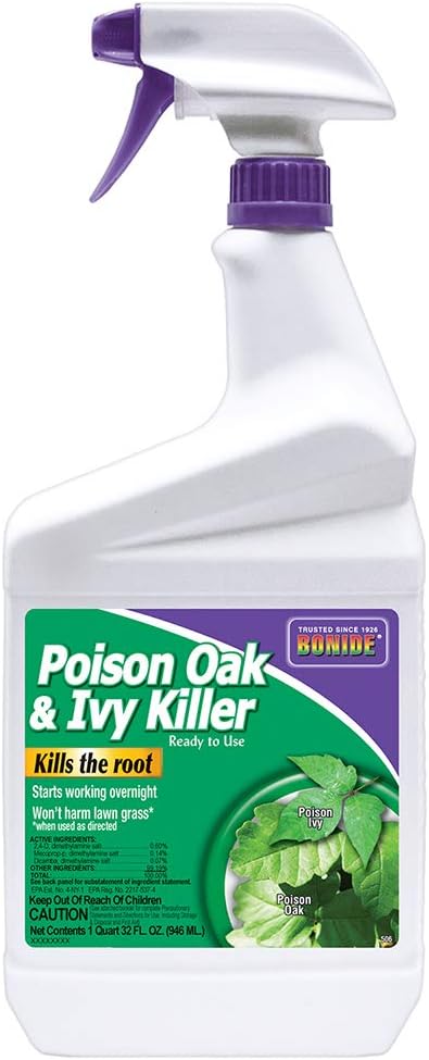 Bonide Poison Oak & Ivy Killer, 32 oz Ready-to-Use Spray for Home Gardening, Fast-Acting Formula Kills the Roots