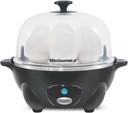 Elite Gourmet EGC700DKG# Rapid Egg Cooker, 7 Easy-To-Peel, Hard, Medium, Soft Boiled Eggs, Poacher, Omelet Maker, Auto Shut-Off, Alarm, 16-Recipe Booklet, BPA-Free, Shadow