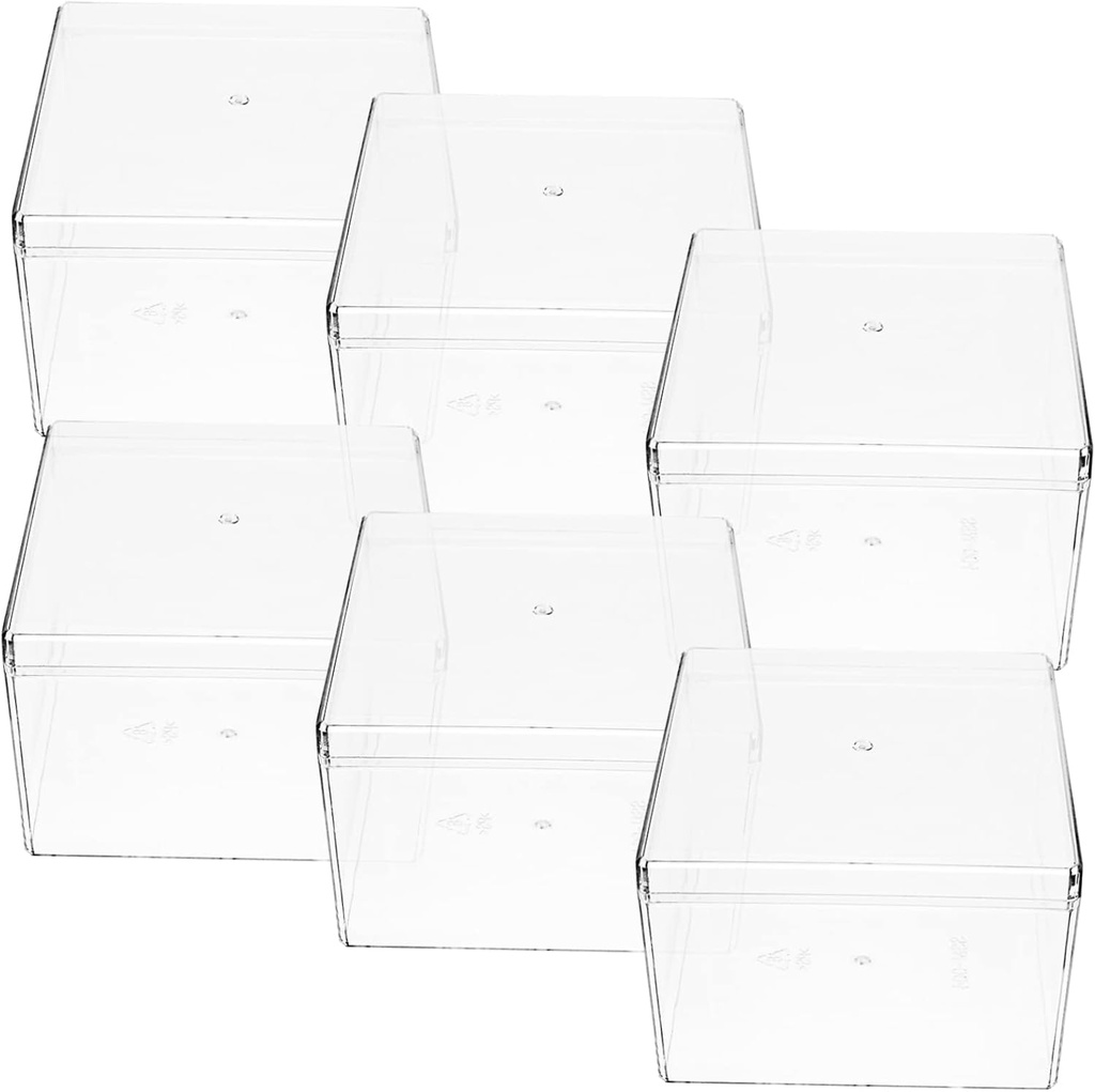 6Pcs Clear Square Tiramisu Box Cake Carrier for Birthday Parties Baking and Desserts Storage and Presentation for Home and Bakery Use