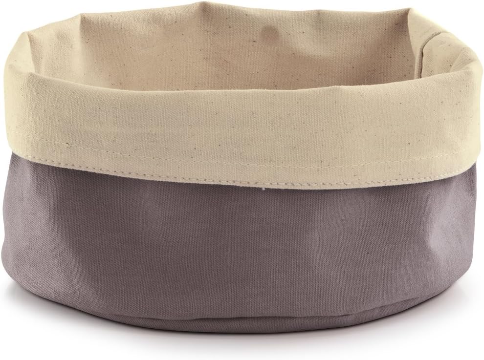 Zeller Bread Basket, Cotton, Anthracite/Crème, 20 x 12 cm