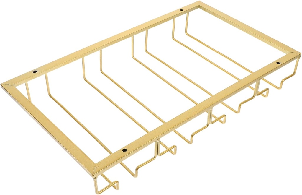 Hanging Wine Glass Storage Rack Iron Art Goblet Holder Space Saving Design Decorative Wine Cup Organizer for Kitchen and Bar