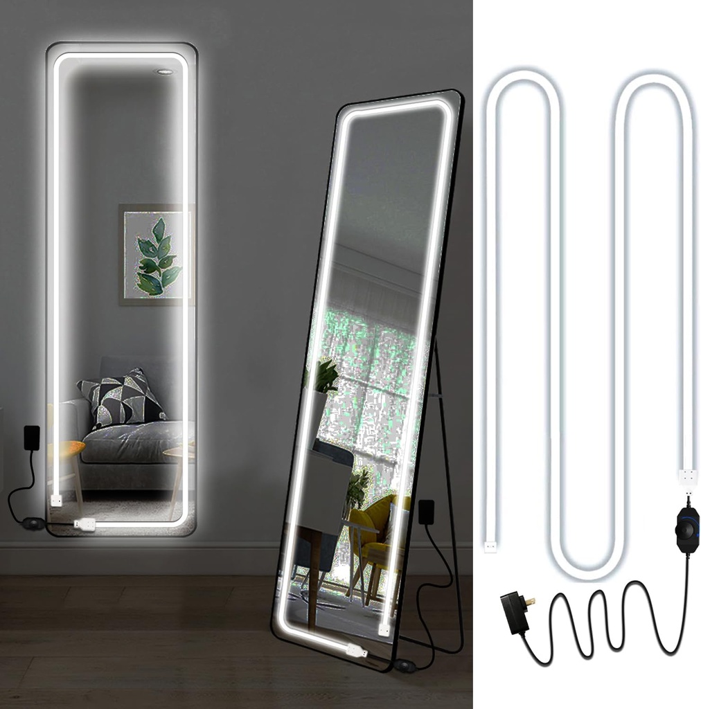 LED Vanity Lights for Mirror, Dimmable Hollywood Style Makeup LED White Light, 16.4FT DIY Flexible Strip Lights for Bathroom Mirror, IP65 Waterproof, 6000K (Mirror NOT Included)