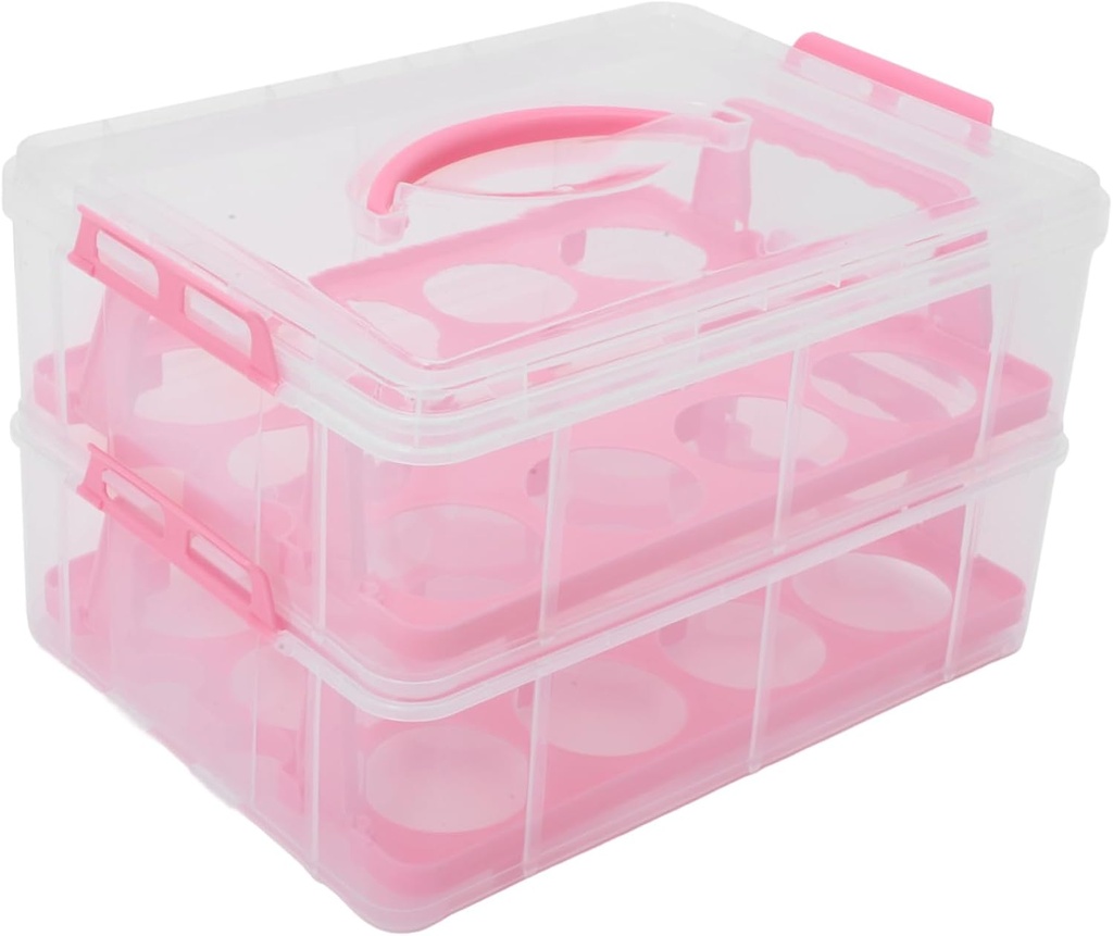 Garneck Clear Cake Carrier Box Reusable Two Cake Packaging for Elegant Transparent Design for Birthday Wedding and Party Events