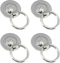 Vintage Drop Ring Pulls Flower Embossed Cabinet Pulls Silver Zinc Alloy Drawer Pulls Handles,for Kitchen Bathroom Bedroom Living Room 4 Pcs