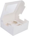 Cabilock 12Pcs White Muffin Holder Cake Boxes with Window Design Cupcake Container for Desserts for Pies Cookies and Doughnuts for Parties and Events