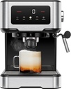 Chefman Chefman CraftBrew Espresso Machine, 15 Bar Pump Digital Coffee Maker with Steam Rod for Lattes and Cappuccino, Compact with 1.8L Removable Water Tank - Stainless Steel