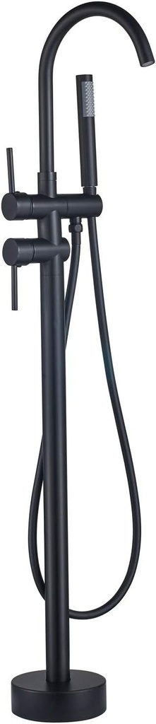 Freestanding Tub Faucet Tub Filler - Floor Mount Bathtub Faucet with Handheld Shower - Matte Black Shower Faucet Free Standing Bathroom Faucets SHUNLI