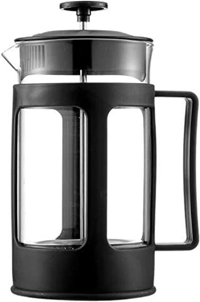 AISHANBAIHUODIAN Glass French Press Coffee Tea Maker, 600Ml Coffee Press, Borosilicate Glass With Heat Resistant Handle (Color : Black)