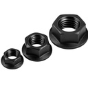 M6 x 1.0 Flange Nut – 250 Pack Black Zinc Steel, Grade 10.9 Nut with 10mm Drive – Corrosion Resistant Hardware Nuts for Automotive, Construction & DIY